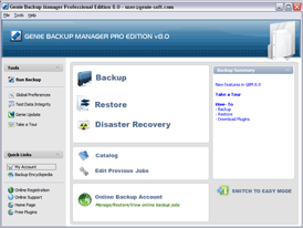Genie Backup Manager Pro 9.0.567.891 software screenshot
