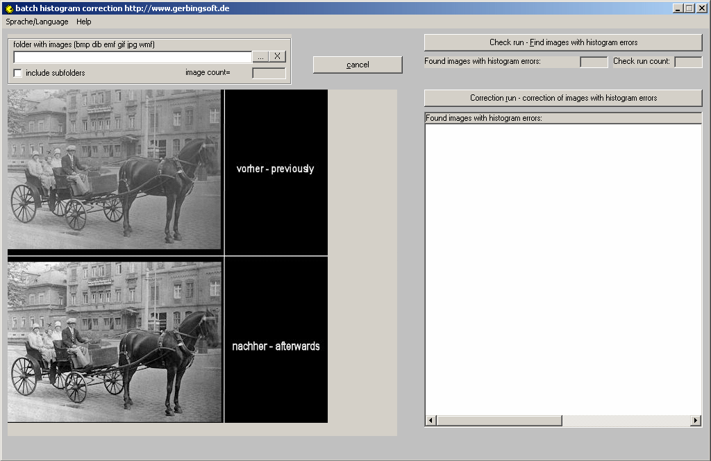 Gerbing Batch Histogram Correction 14.0.5.0 software screenshot
