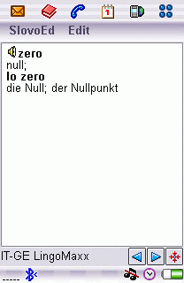 German-Italian Dictionary for UIQ 2.0 software screenshot