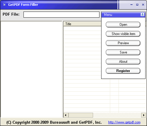 GetPDF Form Filler 3.02 software screenshot