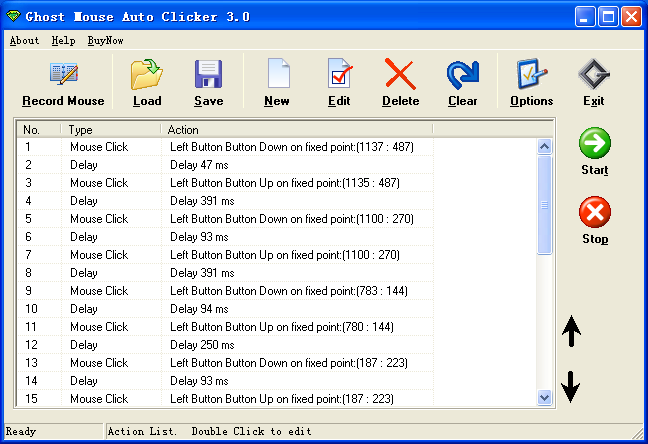 Ghost Mouse Auto Clicker 4.0.9 software screenshot