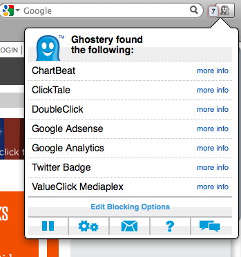 Ghostery for Firefox 7.1.3.1 software screenshot