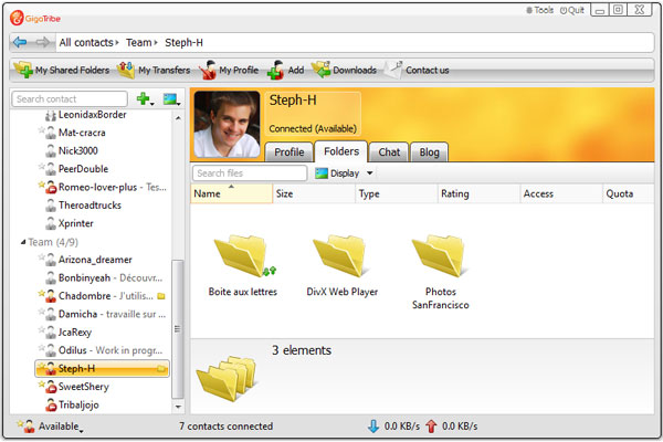 GigaTribe 3.04.006.6139 software screenshot