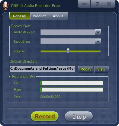 GiliSoft Audio Recorder Free 5.1 software screenshot