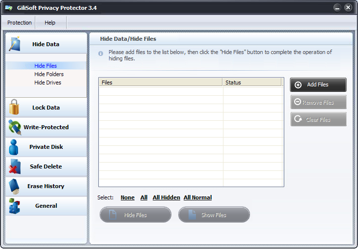GiliSoft Privacy Protector 6.0.0 software screenshot