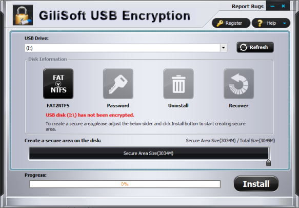 GiliSoft USB Encryption 6.0.0 software screenshot