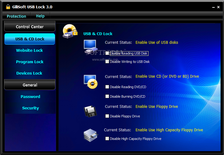 GiliSoft USB Lock 6.4.0 software screenshot