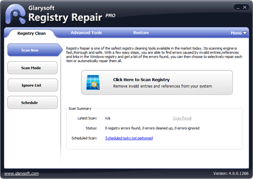 Registry Repair 5.0.1.82 software screenshot