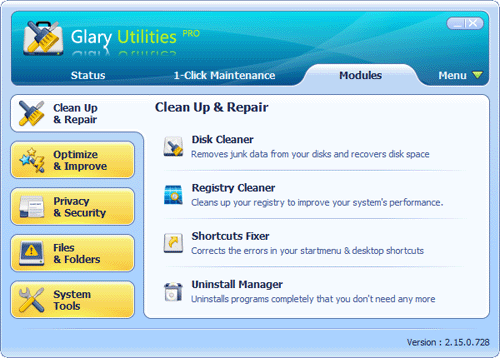 Glary Utilities Pro 5.79.0.100 software screenshot