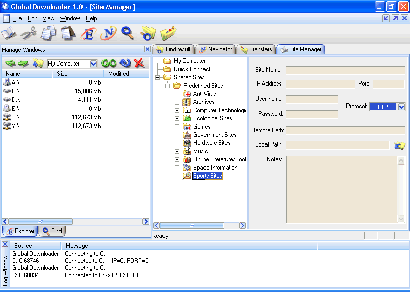Global Downloader 1.9.0.5 software screenshot