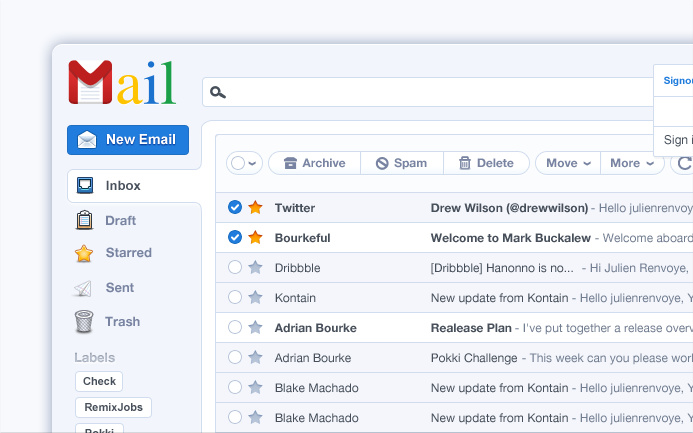 Gmail Lite for Pokki 1.0 software screenshot