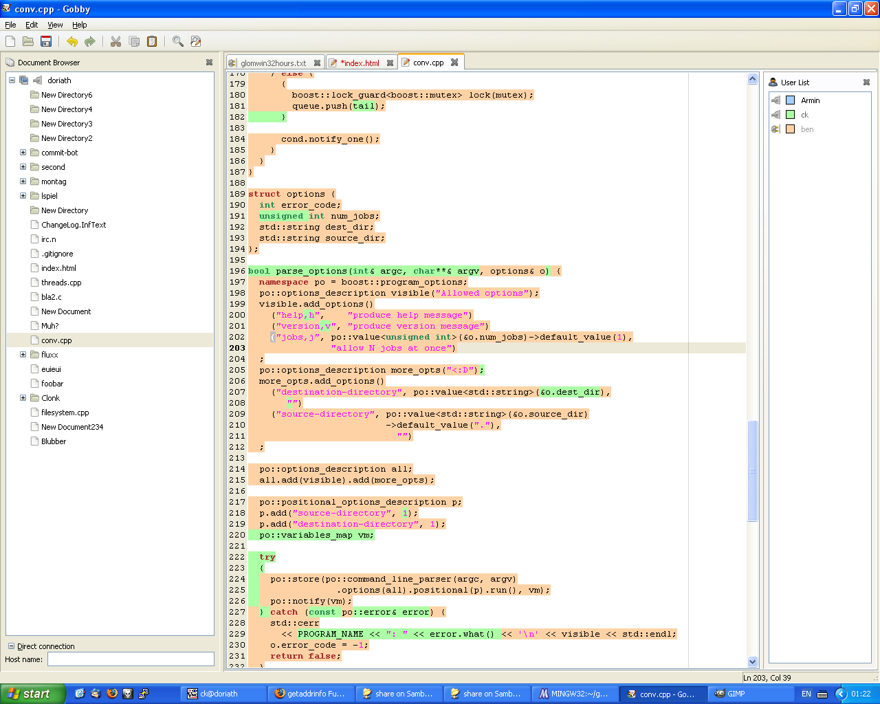 Gobby 0.5.0 software screenshot