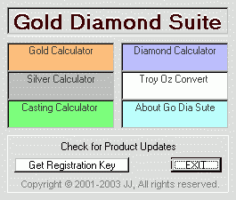 Gold Diamond Calculator Suite 4.21 software screenshot