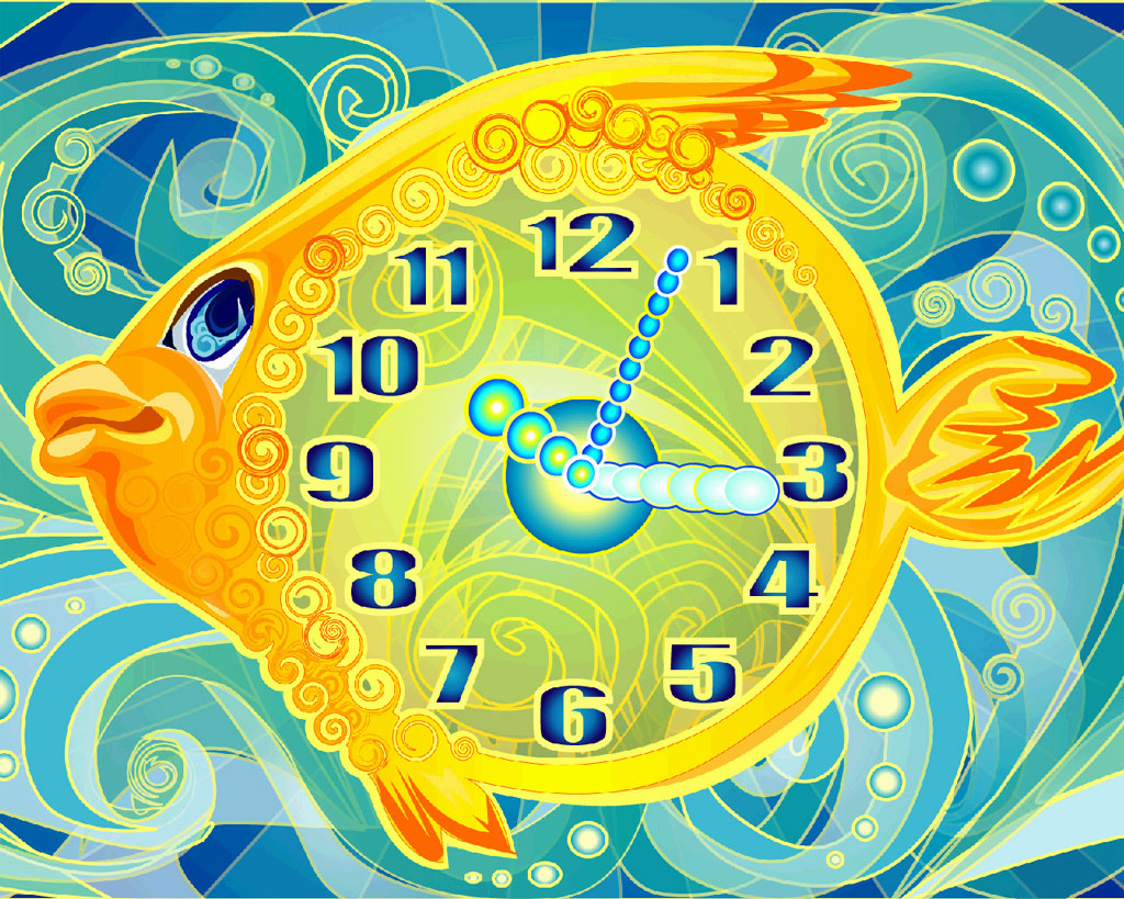 Gold Fish Clock ScreenSaver 2.3 software screenshot