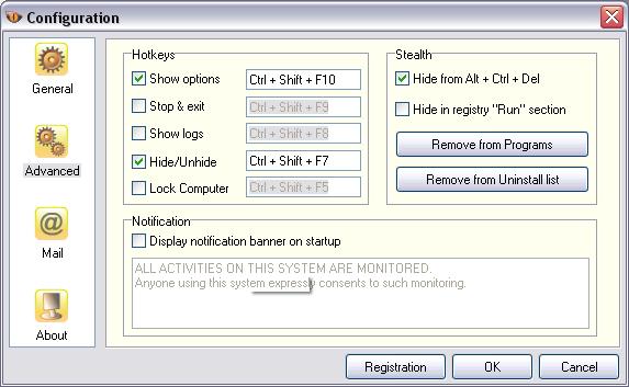 Golden Keylogger 2.00 software screenshot