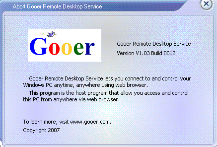 Gooer Remote Desktop Service 1.05 software screenshot