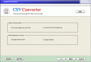 Google CSV Converter 2.0.1100 software screenshot