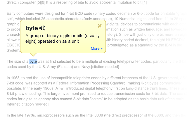 Google Dictionary for Chrome 3.0.15 software screenshot