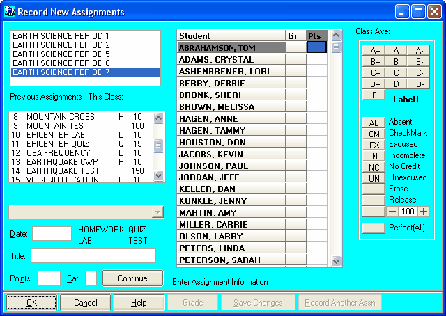 Gradebook Power 8.01 software screenshot