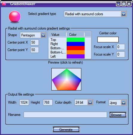 GradientMaker 1.0 software screenshot