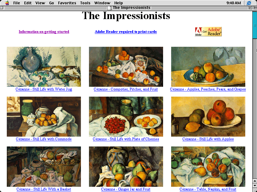 Great Works of Art/The Impressionists 1.0 software screenshot