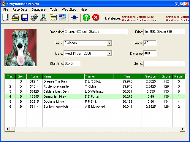 Greyhound Cracker 2.0 software screenshot