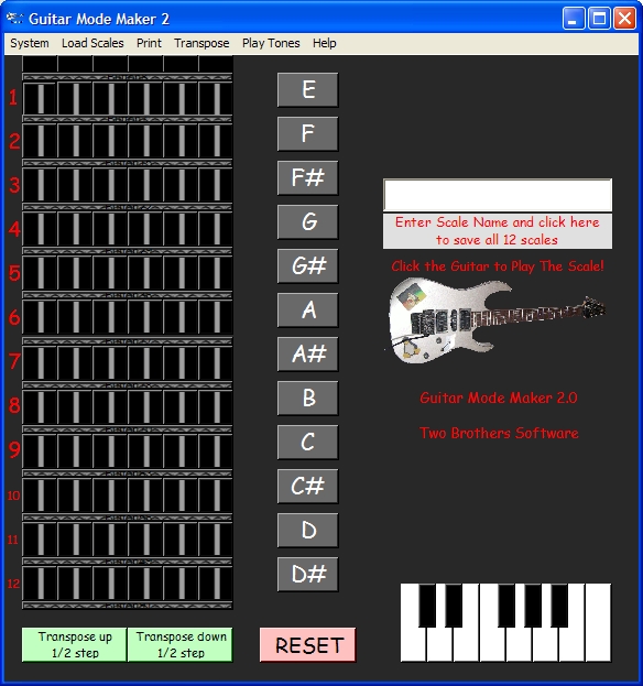 Guitar Mode Maker 2 2.07 software screenshot