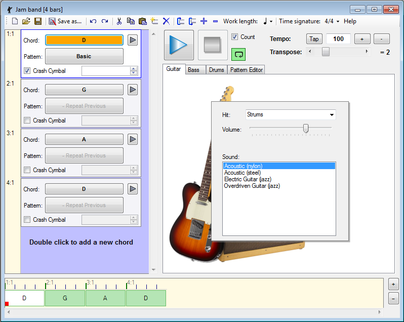 Guitar and Bass 1.2 software screenshot