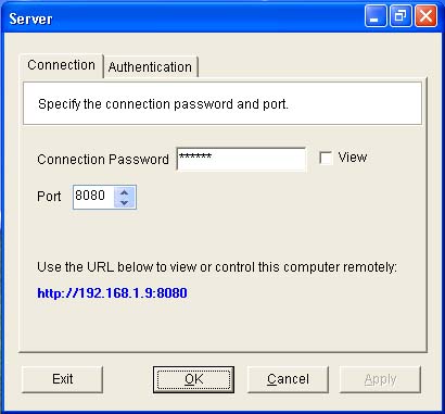 HB Remote PC 3.5 software screenshot