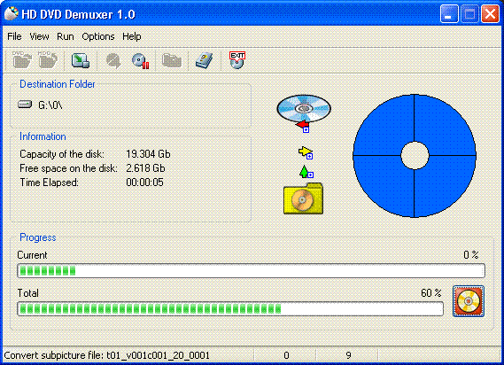 HD DVD Demuxer 2.0 software screenshot