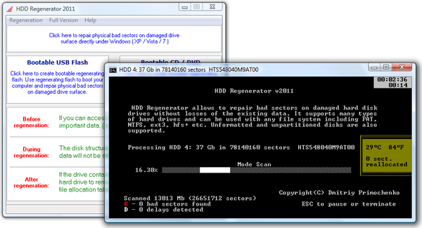 HDD Regenerator 2011 software screenshot
