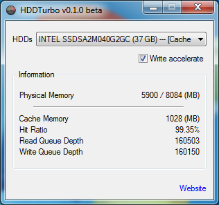 HDDTurbo 0.1.2 Beta software screenshot