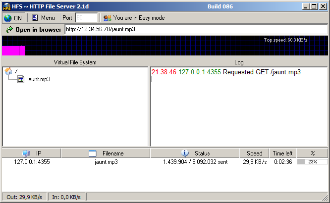 HFS - HTTP File Server 2.3k.299 software screenshot