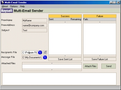 HS Multi-Email Sender 7.2 software screenshot