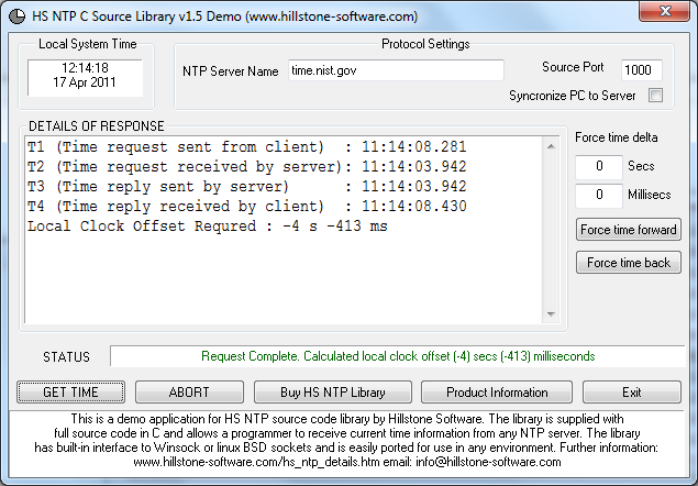 HS NTP C Source Library 1.9 software screenshot