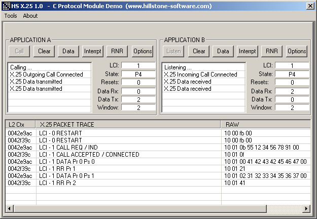 HS X.25 C Source Library 1.3.18 software screenshot