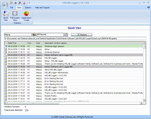 HSLAB Logger Lite 3.5.3.3 software screenshot