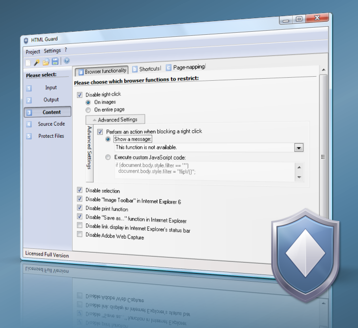 HTML Guard 3.3.4 software screenshot