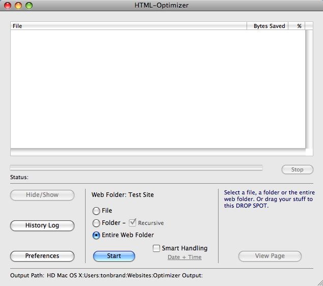 HTML-Optimizer 10.7.2 software screenshot