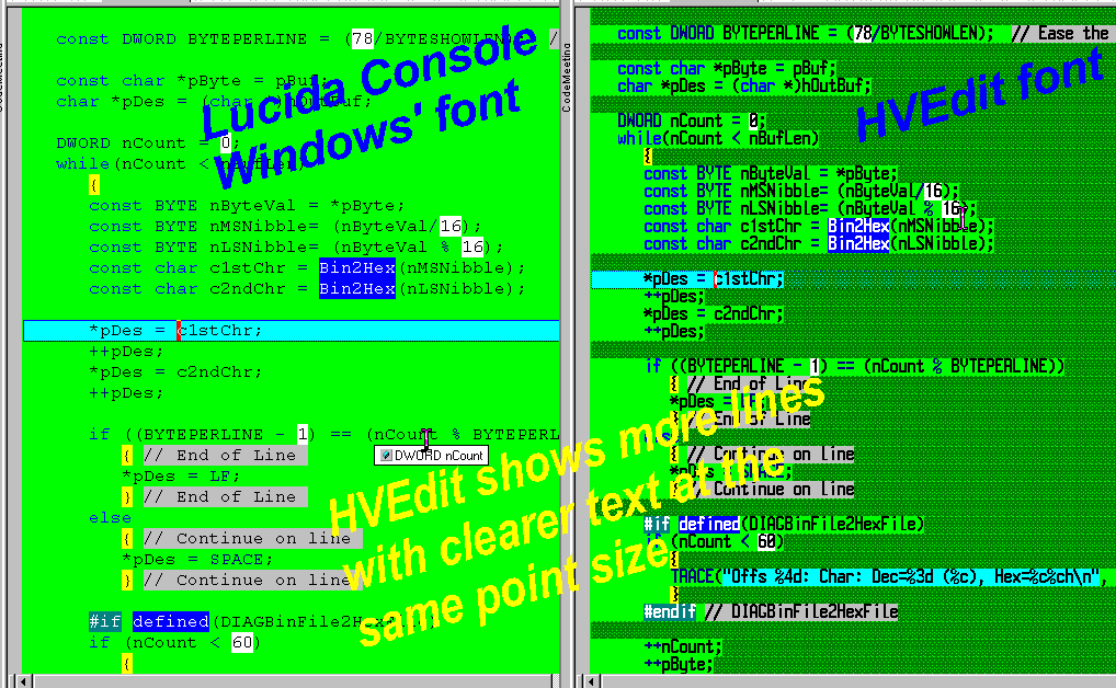 HVEdit - TrueType Text Editor Font 1.0 software screenshot