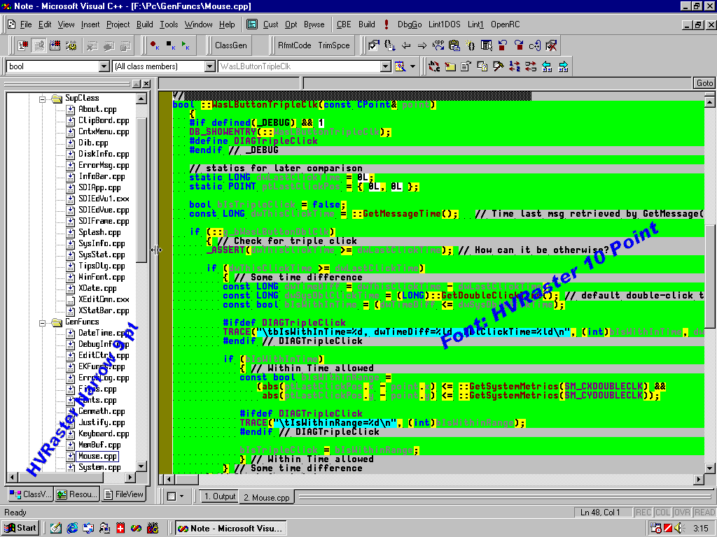 HVRaster - Programmers Editor Font 1.02 software screenshot
