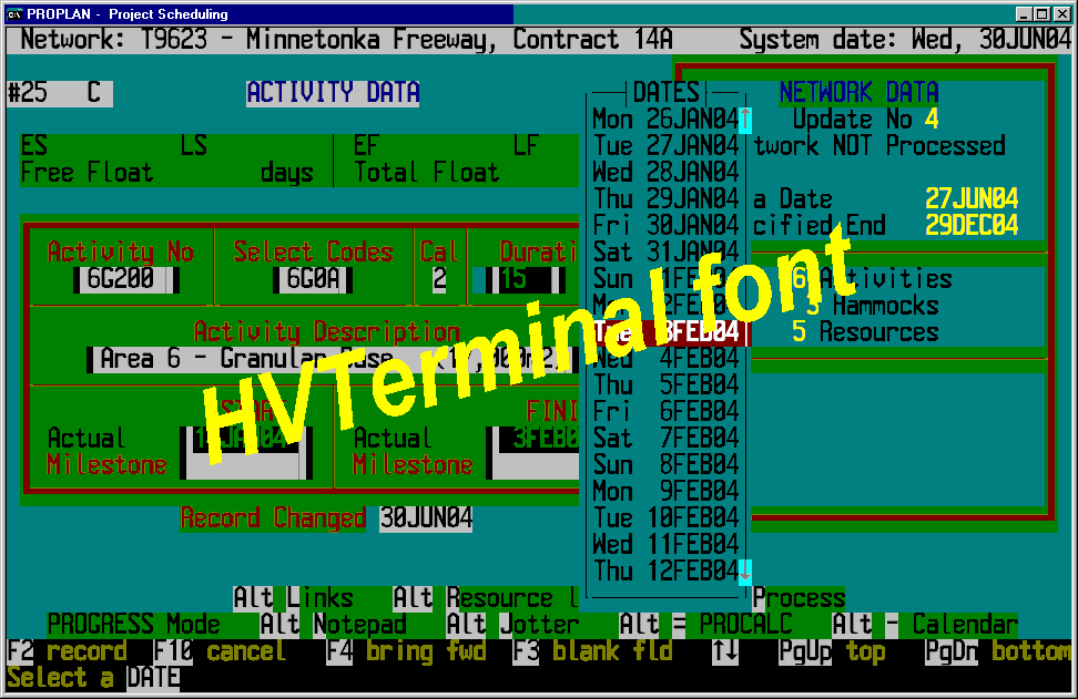 HVTerminal TrueType Terminal Font 1.0 software screenshot