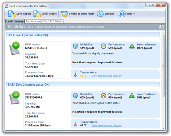 Hard Drive Inspector for Notebooks 4.32.235 software screenshot