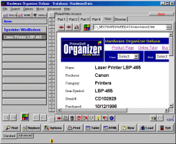 Hardware Organizer Deluxe 3.71 software screenshot