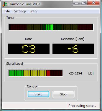 HarmonicTune 0.93 software screenshot
