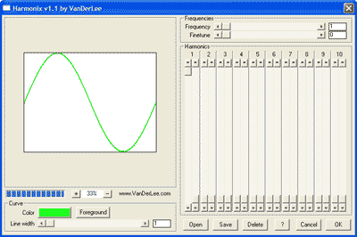 Harmonix 1.1 software screenshot