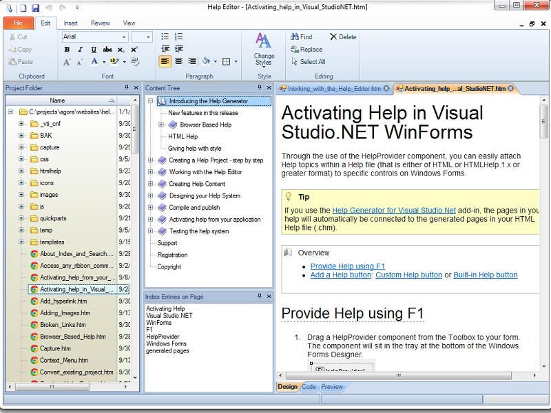 Help Generator for Microsoft Access 4.0 software screenshot