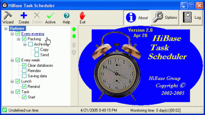 HiBase Task Scheduler 2.21 software screenshot