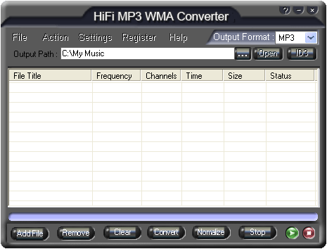 HiFi MP3 WMA Converter 3.00.05 software screenshot