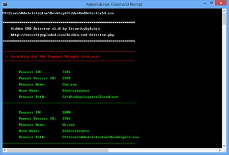 Hidden Cmd Detector 1.5 software screenshot